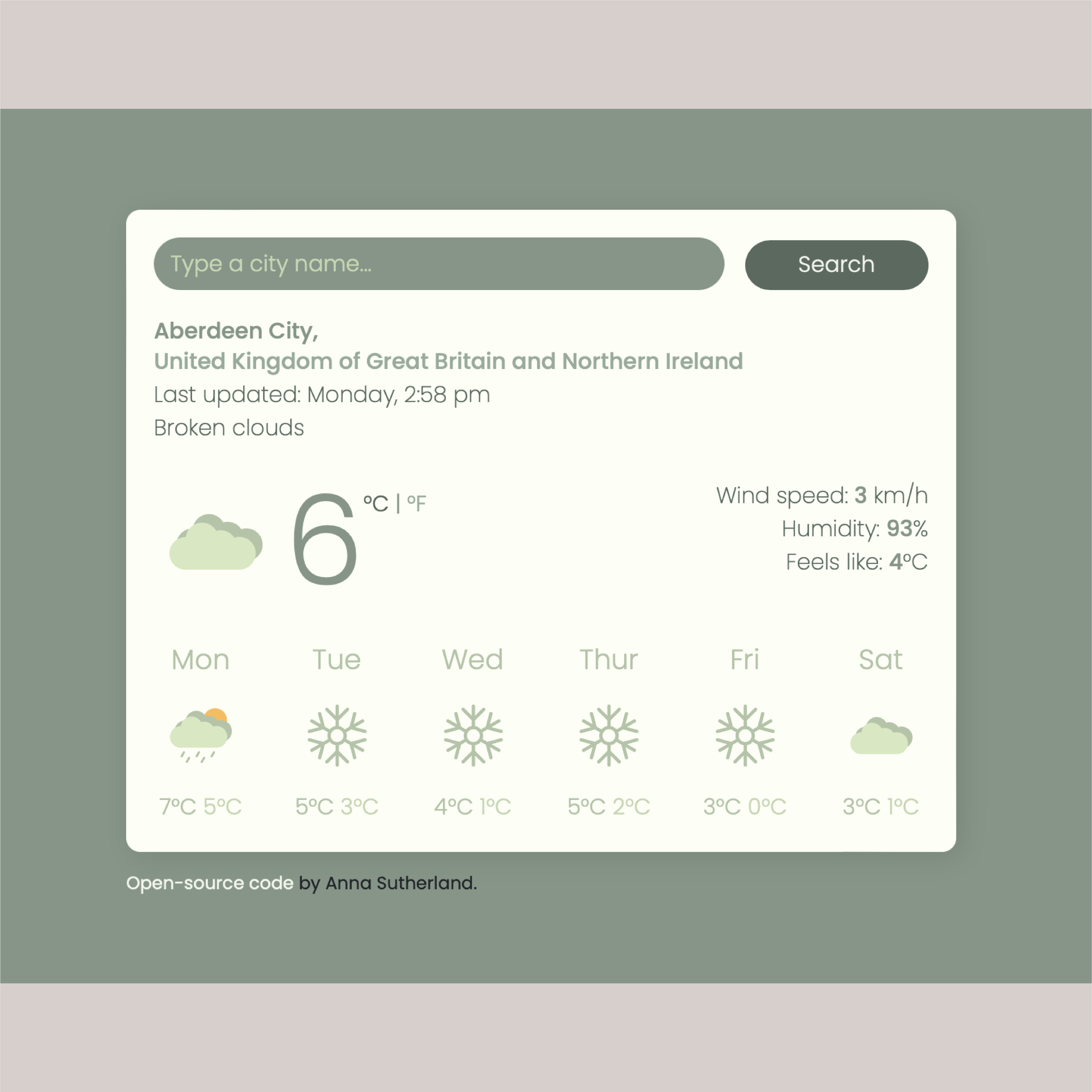 Weather App project preview